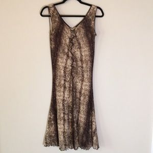 Sz XS Ideology brown & cream dress
